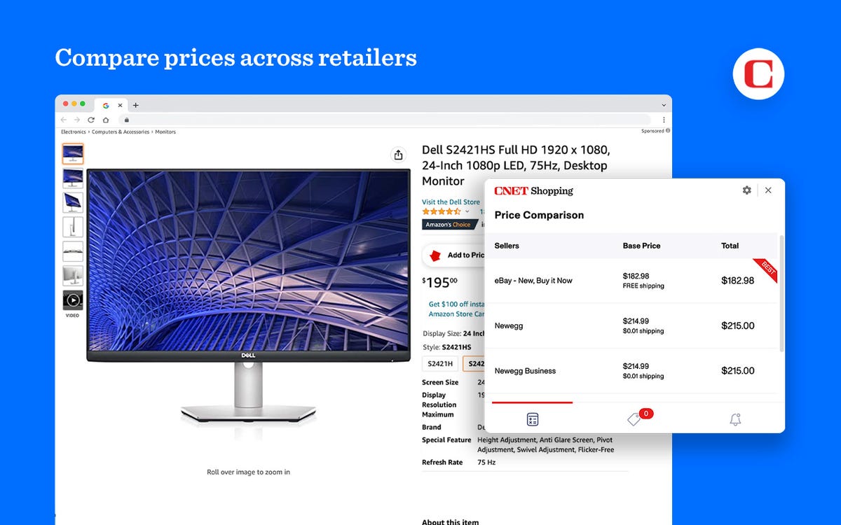 Price comparison screenshot