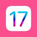 iOS 17 logo with pink background