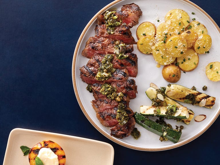 blue apron steak meal